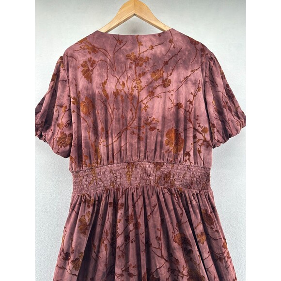 Baltic Born Leslie Dress Size 1XL Dusty Clove Velvet Burnout Maxi Short Sleeve - Picture 11 of 16